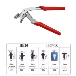 Rafford Car Body Clip Pliers Set with 100PCS Fasteners Auto Trim Removal Tool Kit for Door Panel Bumper Rivet Clips