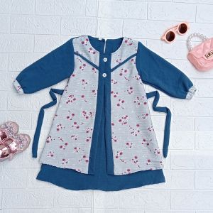 Gamis Syari Anak Perempuan Terbaru Model Rompi Kekinian Usia 1 Sampai 9 Tahun Bahan Crinkle Motif