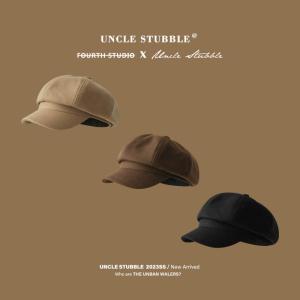 หมวกเบเร่ต์ทรงกลมสไตล์ญี่ปุ่นฤดูใบไม้ร่วงและฤดูหนาวสำหรับผู้หญิง หมวกทรงสี่เหลี่ยมเก๋ไก๋แบบดั้งเดิมสำหรับวาดภาพแบบสวมใส่ที่หลากหลาย