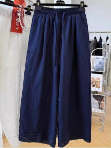 Quần Ống Rộng Ren Xếp Nếp Cỡ Lớn Mùa Hè Quần Ống Đứng Rộng Rãi Mỏng Thường Ngày Cho Nam Quần Áo Nam