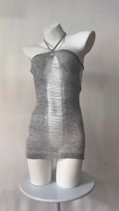 🫰🏻 Sweetie Store 🫰🏻 [ READY STOCK ] Women Lingerie Sweater Material Fit Body Nightdress Grey