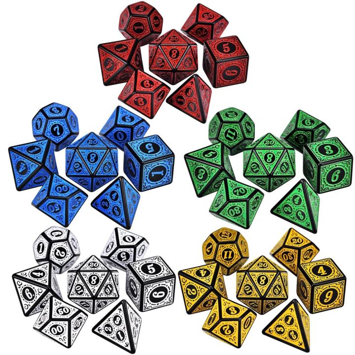 BENYTRO D12 D20 For TRPG DND 7-Die Iidescent Glitter Game Accessory ...