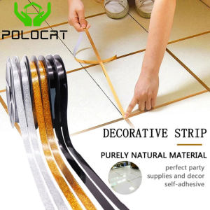 Polocat Băng Keo Dán Gạch Men Vàng 50M Băng Keo Chống Nấm Mốc Miếng Dán Đường May Sàn Chống Thấm Nước Trang Trí Nhà Cửa