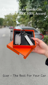 Ốp chìa khóa các xe Honda City Civic CRV Accord HRV BRV Brio bọc chìa khóa hợp kim vân xám