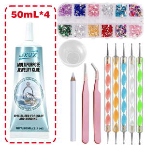LOOLIFL | B7000 Rhinestone Glue for Jewelry Making Clear Craft Glue with Precision Tips Dotting Pens for Metal Stone Nail Art Beading.