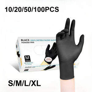 10-100PCS Disposable Black Nitrile Gloves Latex Free Waterproof Durable Suitable for Kitchen Food Processing Safety Work Gloves