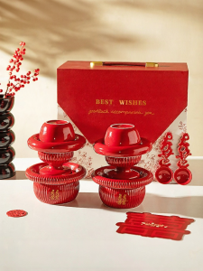 MODERN SWEETHOME | Wedding Tea Cup Red Dinnerware Set
