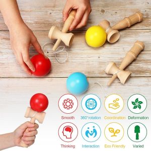 Wooden Swordball Toy Professional Skills Training for Childrens Eye Hand Coordination Adult Outdoor Fun Juggling Sports Fitness