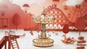 🎪 Funtory 🤹 พร้อมส่ง EN.ver ตัวต่อไม้ DIY ประกอบเอง Swing Ride กล่องดนตรี ใส่ถ่าน เปิดไฟได้ ของเล่น ของขวัญ ของแต่งบ้าน ROKR EA02