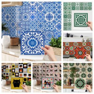 24PCS Creative Wall Sticker Self-Adhesive Tile Decals for Home Decoration Artistic Wallpaper for Kitchen Bathroom Living Room