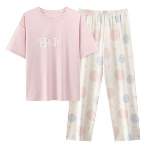 MiiOW | Womens Pure Cotton Long Sleeve Sleepwear Pants Set Cat Person Casual Loose Fit Home Wear Autumn New Outwear Comfortable