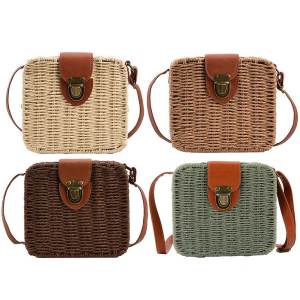 Beach-ready Women Crossbody Bag Handwoven Rattan Shoulder Bag for Summer Holidays and Casual Wear in Natural Beige