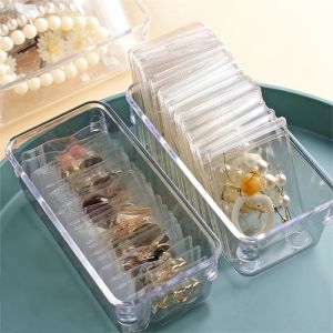 50/84/160Pcs Transparent Jewelry Storage Book With Buckle / High Quality Crystal Jewelry Anti-Rust Ziplock Sealed Bag / Dustproof Anti-oxidation Clear Jewelry Storage Box