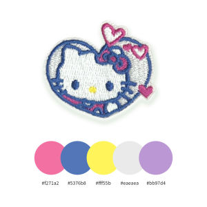 Cute Patch Embroidered Heart Sanrio Self Adhesive Decorative Patch for down Jacket Clothes Bags DIY Sewing Accessories