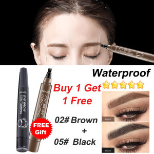 【Buy 1 Get 1 Free】Eyebrow Tint Tattoo Pen 4 Fork Tip Waterproof Eyebrow Pencil Long Lasting Makeup Natural Liquid Brow Pen