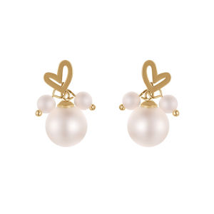S925 Sterling Silver Pearl Earrings Womens Fashion Square Shape Gold Color Bone Studs Cool And Minimalist Hoop Earrings