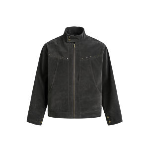 Áo Khoác Nam Velvet Boxy Phong Cách Barn American Harrington Rivet