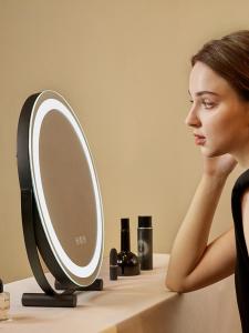 Portable Desktop LED Makeup Mirror Smart Charging Beauty Cosmetic Mirror with Light Rotatable Elegant Vanity Mirror for Women