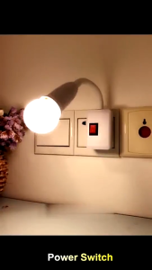 Flexible Extension US Plug E27 Bulb Socket Base Lamp Holder LED Light Adaptor with On/Off Switch