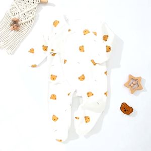 Newborn Baby Girls Boys Pajamas Sleepsuit Frogsuit Infant Romper Anti-Scratching Foot-cover