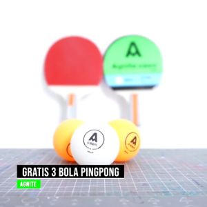 Agnite Table Tennis Paddle / Bet Pingpong / Bat Tennis Meja Regular Level Isi 2 Gratis Bola pingpong High Quality F2320