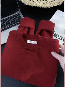 New Chinese Style Long Sleeve Knitted Overcoat Spring Fashionable Unique National Style Sweater Womens Top Red Button Design