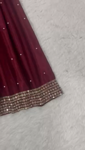 [PRE-ORDER] Ready Made Heavy Chinon Silk Material With Sequence Embroidery Work Suit (10-15days delivery)