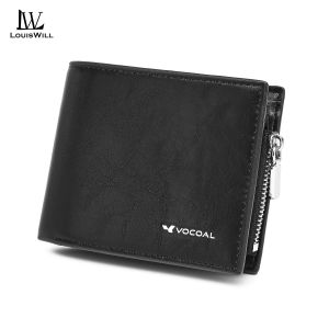LouisWill Mens Wallet RFID Blocking Protection Cash Slot Simple Short Wallet Soft PU Business Wallet Retro Wallet Multi-Card Position Wallets Travel Purses Coin Wallet