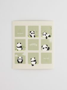 Cartoon Giant Panda Wood Pulp Cotton Mop Kitchen Sponge Dishcloth Brush Pot Cleaning Lint-Free Oil-Free Absorbent Oil Resistance