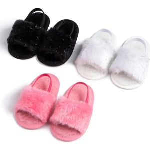 Meckior Baby Boys & Girls Sandals: Fluffy & Soft Sole Anti-Slip Walkers
