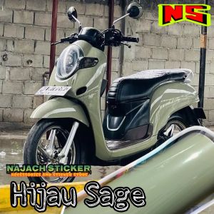 Sticker Skotlet Hijau Sage Glossy Skotlet Motor Hijau Sage Stiker Macha Untuk Body Motor Kualitas Premium Skotlet Motor Scoopy