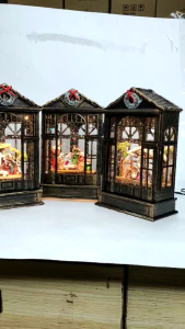 D&D 041 Christmas Nativity Snow Globe Lantern with Lights Musical with Swirling Glitter Christmas Decoration