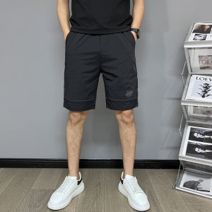 Casual Ice Silkกางเกงขาสั้นผู้ชาย2022ฤดูร้อนแฟชั่นชายหาดยี่ห้อTide Micro Bombต่ําเอวQuick Dryingกางเกงโพลีเอสเตอร์