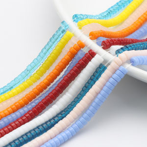 110pcs 3x6mm Crystal Glass Flat round Spacer Beads Crafts for DIY Jewelry Making Handmade Bracelets Necklaces Accessories