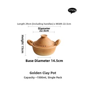 YOGEHOME | Gastight Ceramic Double Ears Pot Heat Resistant