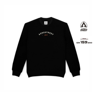 Aerostreet Crewneck Mac Roland Hitam Sweater Sweatshirt BAAAA