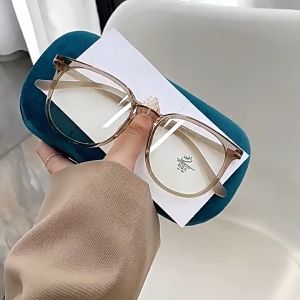 FNCXGE nữ thời trang Cận thị mắt kính retro trong suốt gọng có độ -50~-400 tia uv và ánh sáng xanh Kính Bảo Vệ Mắt nam