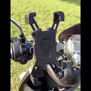 4 Claw Shockproof Bike Motorcycle Phone Mount One-Button Auto Lock 360 Adjustable Handlebar Phone Holder Universal Smartphone