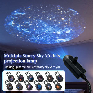 1Set USB Projector with Multiple Planet Galaxy Slides 360° Adjustable Gooseneck Night Light for Car Bedroom Ceiling Decor