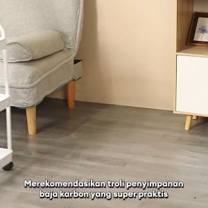 Rak Troli Stainless Steel Rak Susun Besi Rak 4 tingkat  Rak kamar mandi Rak Salon Rak Roda