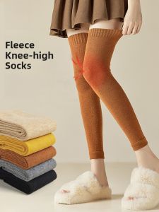 MiiOW | Warm Woolen Long Tube Socks Womens Autumn Winter Knee-high Anti-slip Thigh-high Leg Warmers Comfortable Breathable Moisture-wicking