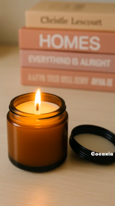 Cốc Thủy Tinh màu Nâu Nắp Kim Loại Dung Tích 100ml 250ml Cốc Thủy Tinh Đựng Nến