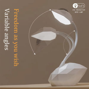 LED Desk Lamp Cordless Table Light Cute White Swan Desk Light 3 Color Modes Dimmable Flexible Gooseneck Table LightStar Space Projector Galaxy LED Desk Light for Home Office Dorm Bedside