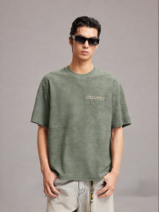 Jack Jones | Letter Print and Brushstroke Embroidery Distressed Texture T-shirt