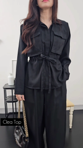 ORECCA - Clea Atasan Blouse Serut Lengan Panjang Wanita