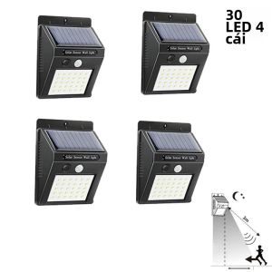 XIWANGFIRE | 30 Đèn LED Năng Lượng Mặt Trời Đèn Tường Cảm Biến Chuyển Động PIR Ngoài Trời Chống Nước Đèn Năng Lượng Mặt Trời Đèn Đường Trang Trí Sân Vườn Phong Cách Hiện Đại