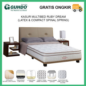 Kasur Guhdo Multibed Ruby Dream 160 x 200 HB Bravo Cream Springbed Fullset - Khusus Jabodetabek