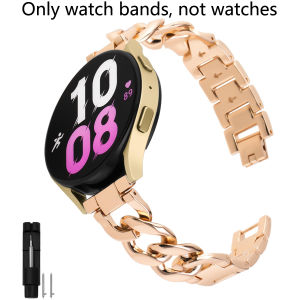 Compatible with Samsung Galaxy Watch 6 & 5 & 4 40mm 44mm 42mm 46mm 43mm 47mm Active 2 metal adjustable replacement strap