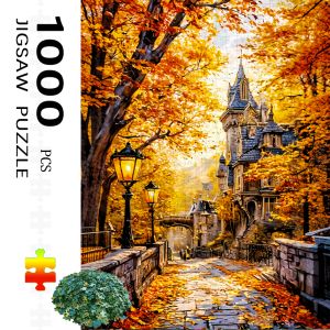 500/1000/1200/2000PCS Jigsaw Puzzle Beautiful Autumn Castle Scene For Adults Perfect For Quiet Evening Activity