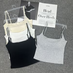 ฤดูร้อนใหม่เสื้อกั๊กสายรัดขนาดเล็กพร้อมแผ่นหน้าอกสวย Ba ชิ้นด้านในและด้านนอกสวมใส่สีกระชับสัดส่วน or TOP ผู้หญิง